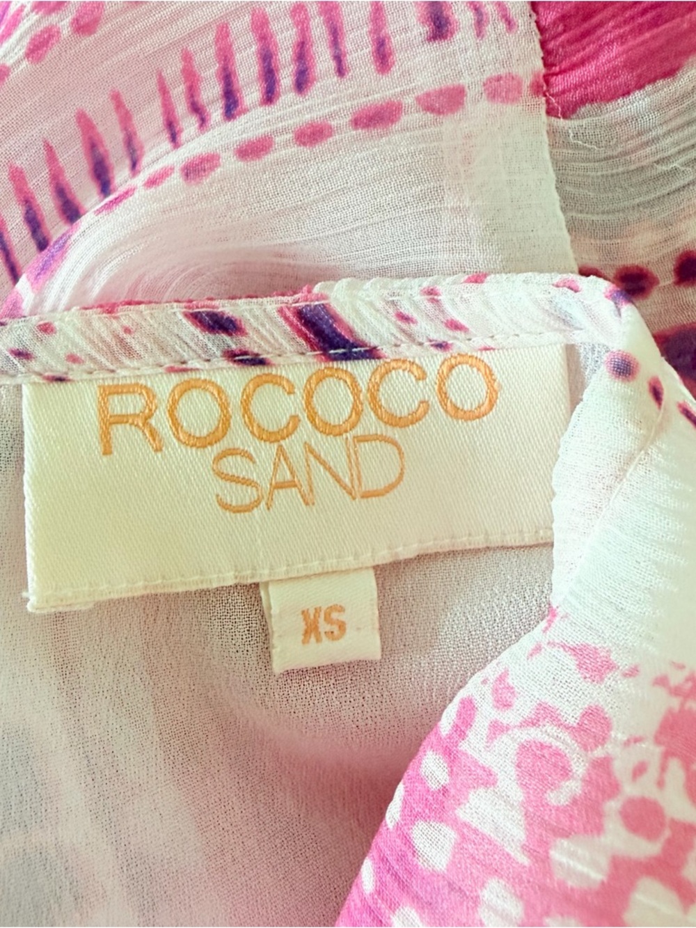 Rococo Sand Coverup Tie Front Pink Size XS - Picture 5 of 6